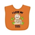 thumbnail image 1 of Inktastic Cute Sloth I Love My Titi with Green Leaves Boys or Girls Baby Bib, 1 of 4