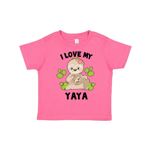 Inktastic Cute Sloth I Love My Yaya with Green Leaves Boys or Girls Toddler T-Shirt