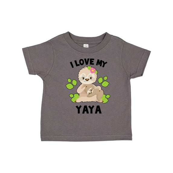 Inktastic Cute Sloth I Love My Yaya with Green Leaves Boys or Girls Toddler T-Shirt