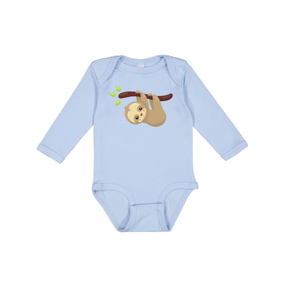 Inktastic Cute Sloth, Little Sloth, Baby Sloth, Lazy Sloth Boys or Girls Long Sleeve Baby Bodysuit