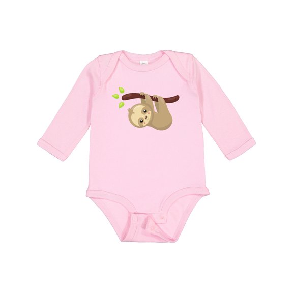 Inktastic Cute Sloth, Little Sloth, Baby Sloth, Lazy Sloth Boys or Girls Long Sleeve Baby Bodysuit