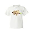 thumbnail image 1 of Inktastic Cute Sloth Sleeping On Tree Branch, Lazy Sloth Youth T-Shirt, 1 of 5