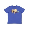 thumbnail image 1 of Inktastic Cute Sloth Sleeping On Tree Branch, Lazy Sloth Youth T-Shirt, 1 of 5