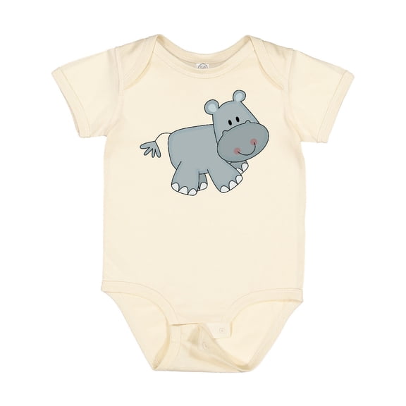 Inktastic Cute Smiling Baby Hippo Boys or Girls Baby Bodysuit