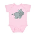 thumbnail image 1 of Inktastic Cute Smiling Baby Hippo Boys or Girls Baby Bodysuit, 1 of 5