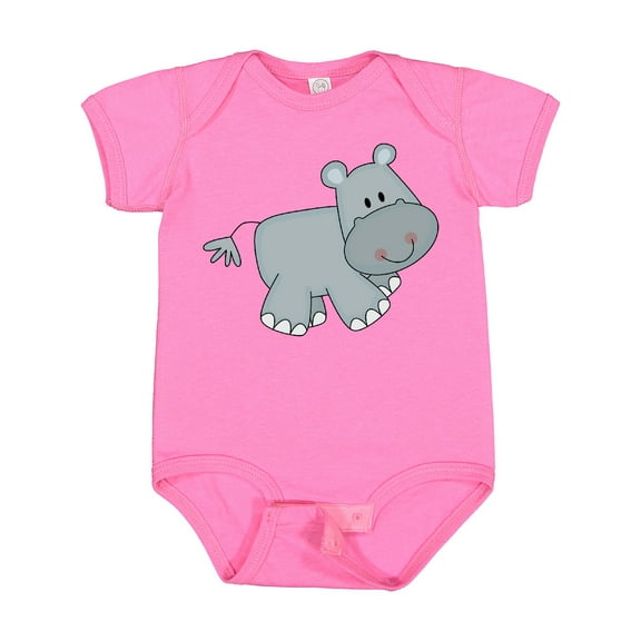 Inktastic Cute Smiling Baby Hippo Boys or Girls Baby Bodysuit
