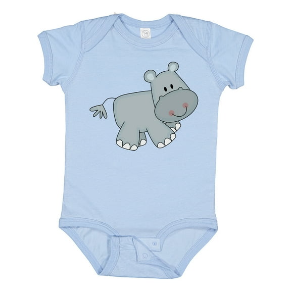 Inktastic Cute Smiling Baby Hippo Boys or Girls Baby Bodysuit