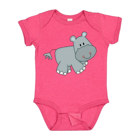 Inktastic Cute Smiling Baby Hippo Boys or Girls Baby Bodysuit