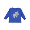 thumbnail image 1 of Inktastic Cute Smiling Baby Hippo Boys or Girls Long Sleeve Toddler T-Shirt, 1 of 5