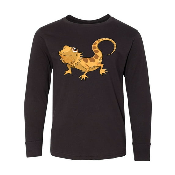 Inktastic Cute Smiling Bearded Dragon Long Sleeve Youth T-Shirt
