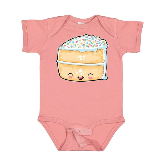 Inktastic Cute Smiling Cake with Confetti Sprinkles Boys or Girls Baby Bodysuit