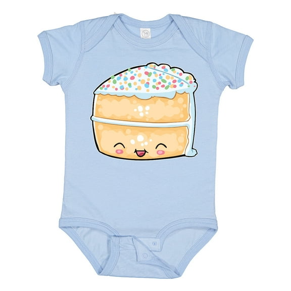 Inktastic Cute Smiling Cake with Confetti Sprinkles Boys or Girls Baby Bodysuit