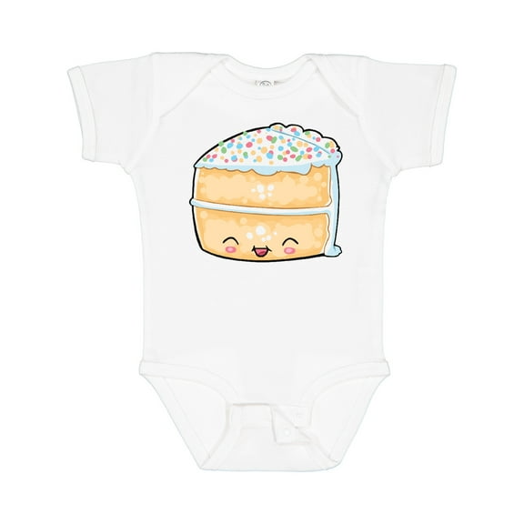 Inktastic Cute Smiling Cake with Confetti Sprinkles Boys or Girls Baby Bodysuit