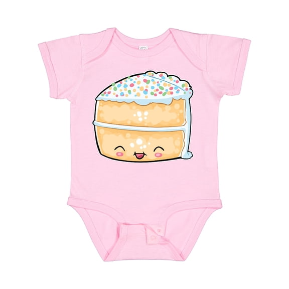 Inktastic Cute Smiling Cake with Confetti Sprinkles Boys or Girls Baby Bodysuit