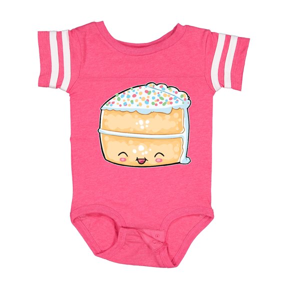 Inktastic Cute Smiling Cake with Confetti Sprinkles Boys or Girls Baby Bodysuit