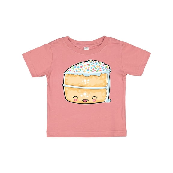 Inktastic Cute Smiling Cake with Confetti Sprinkles Boys or Girls Baby T-Shirt