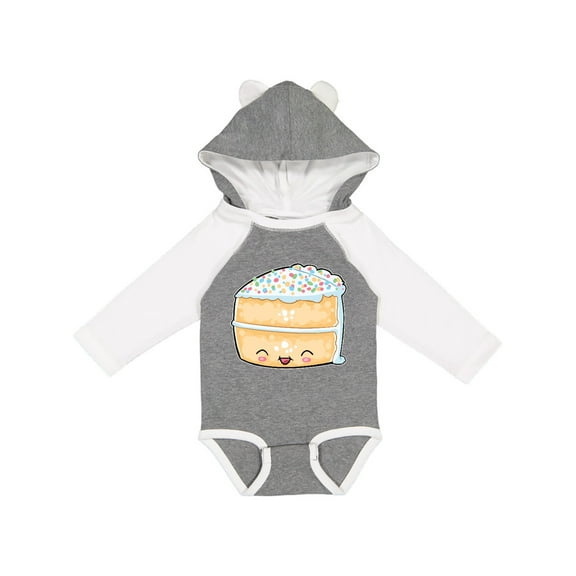 Inktastic Cute Smiling Cake with Confetti Sprinkles Boys or Girls Long Sleeve Baby Bodysuit
