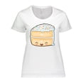 thumbnail image 1 of Inktastic Cute Smiling Cake with Confetti Sprinkles Women's Plus Size T-Shirt, 1 of 5