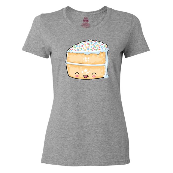Inktastic Cute Smiling Cake with Confetti Sprinkles Women's T-Shirt