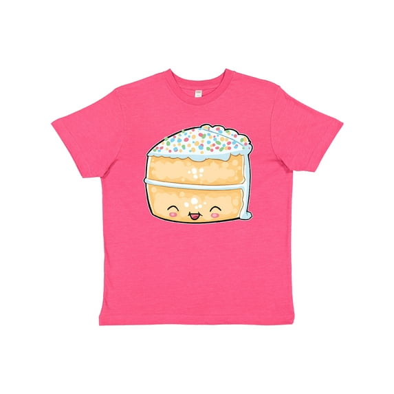 Inktastic Cute Smiling Cake with Confetti Sprinkles Youth T-Shirt
