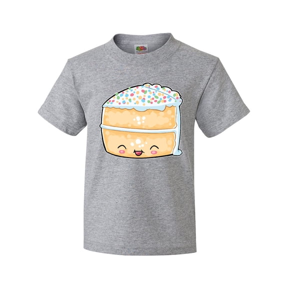 Inktastic Cute Smiling Cake with Confetti Sprinkles Youth T-Shirt