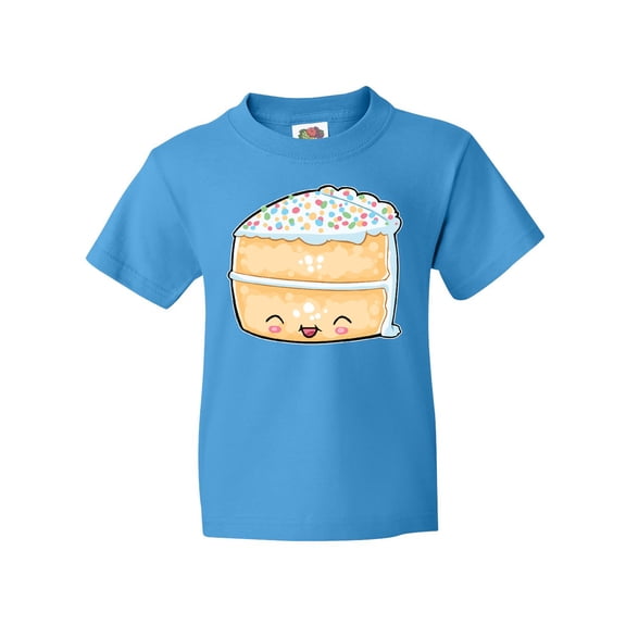 Inktastic Cute Smiling Cake with Confetti Sprinkles Youth T-Shirt