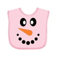 thumbnail image 1 of Inktastic Cute Smiling Snowman Face with Carrot Nose Boys or Girls Baby Bib, 1 of 4