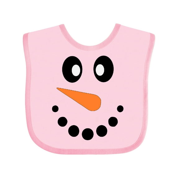 Inktastic Cute Smiling Snowman Face with Carrot Nose Boys or Girls Baby Bib
