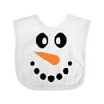 thumbnail image 1 of Inktastic Cute Smiling Snowman Face with Carrot Nose Boys or Girls Baby Bib, 1 of 4