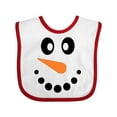 thumbnail image 1 of Inktastic Cute Smiling Snowman Face with Carrot Nose Boys or Girls Baby Bib, 1 of 4