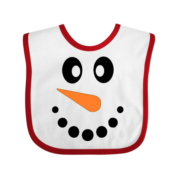 Inktastic Cute Smiling Snowman Face with Carrot Nose Boys or Girls Baby Bib