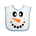 thumbnail image 1 of Inktastic Cute Smiling Snowman Face with Carrot Nose Boys or Girls Baby Bib, 1 of 4