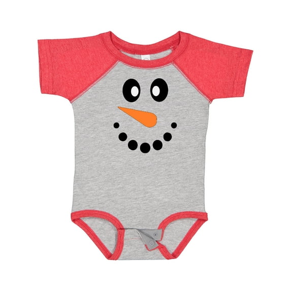 Inktastic Cute Smiling Snowman Face with Carrot Nose Boys or Girls Baby Bodysuit