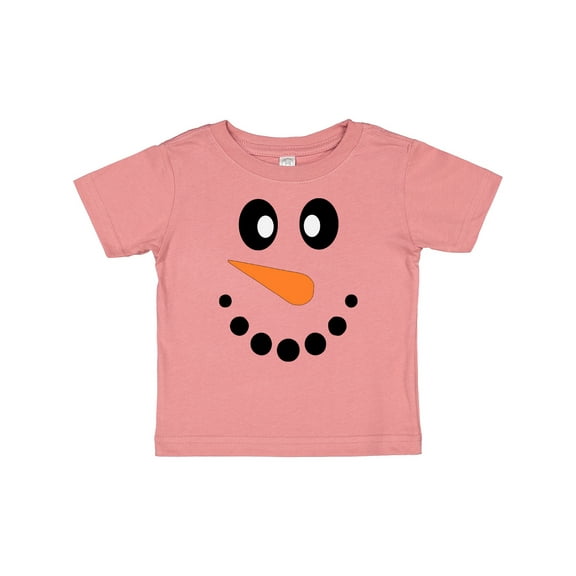 Inktastic Cute Smiling Snowman Face with Carrot Nose Boys or Girls Baby T-Shirt