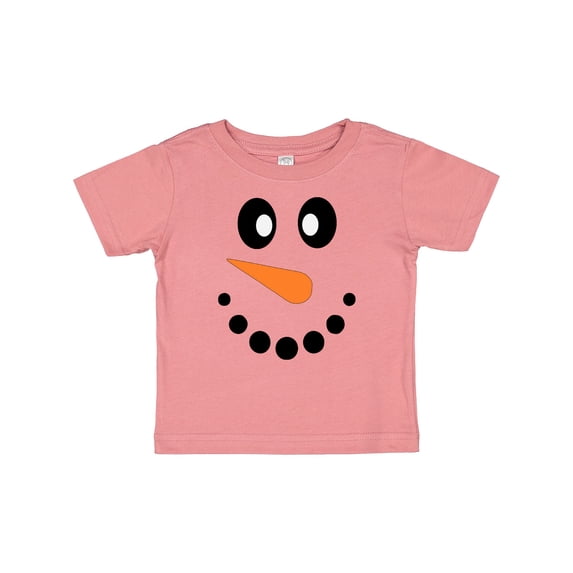 Inktastic Cute Smiling Snowman Face with Carrot Nose Boys or Girls Baby T-Shirt