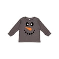 thumbnail image 1 of Inktastic Cute Smiling Snowman Face with Carrot Nose Boys or Girls Long Sleeve Toddler T-Shirt, 1 of 5