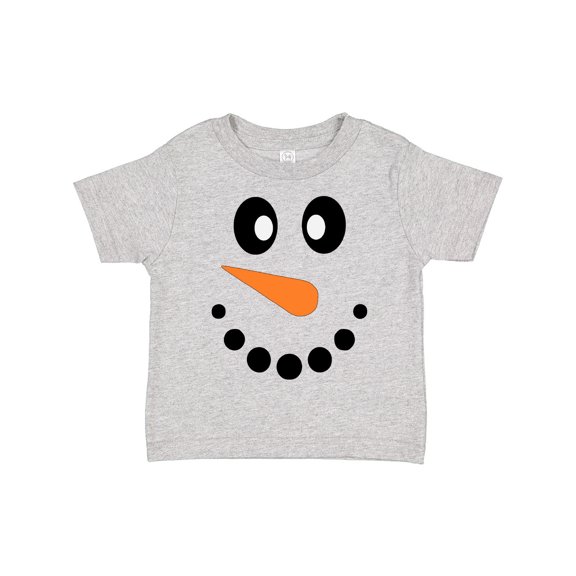 Inktastic Cute Smiling Snowman Face with Carrot Nose Boys or Girls Toddler T-Shirt