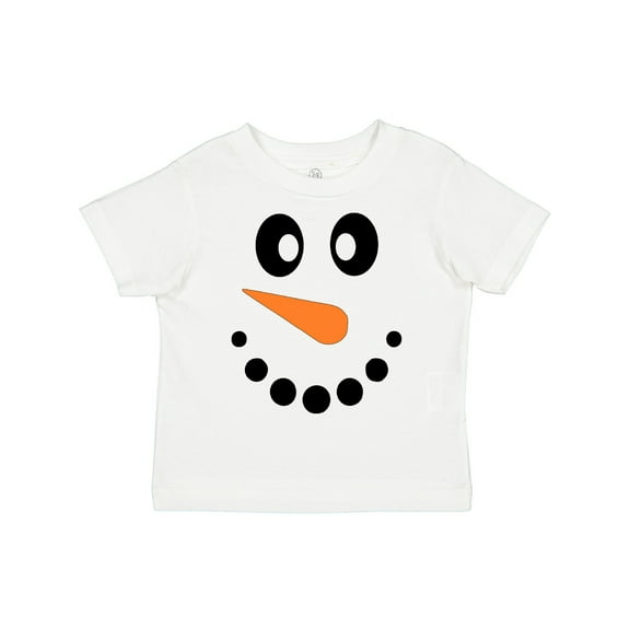 Inktastic Cute Smiling Snowman Face with Carrot Nose Boys or Girls Toddler T-Shirt