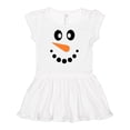 thumbnail image 1 of Inktastic Cute Smiling Snowman Face with Carrot Nose Girls Baby Dress, 1 of 4