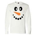 thumbnail image 1 of Inktastic Cute Smiling Snowman Face with Carrot Nose Long Sleeve T-Shirt, 1 of 5
