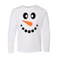 thumbnail image 1 of Inktastic Cute Smiling Snowman Face with Carrot Nose Long Sleeve Youth T-Shirt, 1 of 5