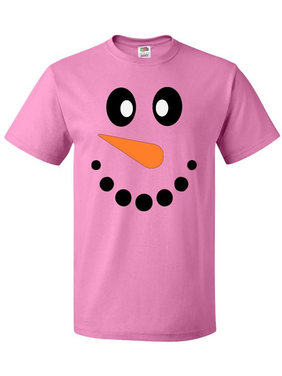 Cute Smiling Snowman Face with Carrot Nose T-Shirt