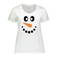 thumbnail image 1 of Inktastic Cute Smiling Snowman Face with Carrot Nose Women's Plus Size T-Shirt, 1 of 5