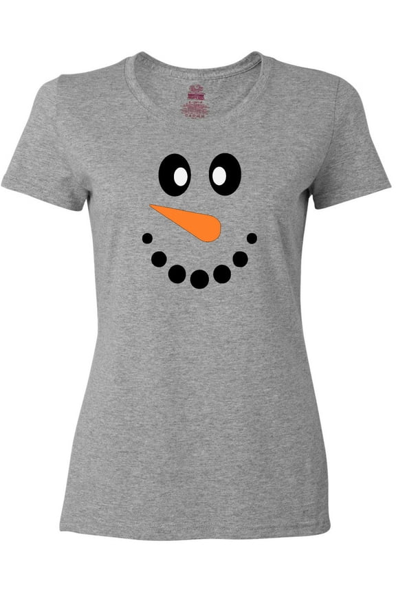 Cute Smiling Snowman Face with Carrot Nose Women's T-Shirt