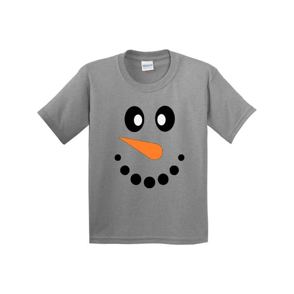 Inktastic Cute Smiling Snowman Face with Carrot Nose Youth T-Shirt