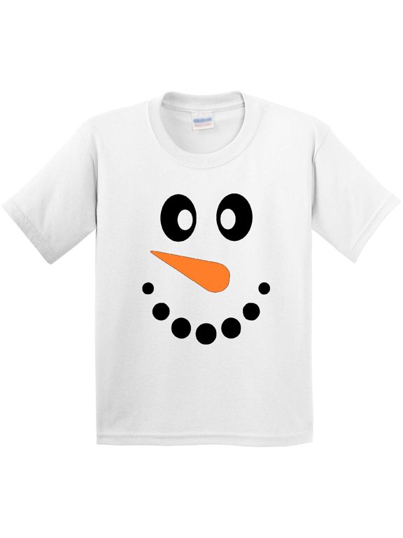 Cute Smiling Snowman Face with Carrot Nose Youth T-Shirt