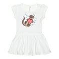 thumbnail image 1 of Inktastic Cute Smiling Valentine's Day Otter with Heart Girls Baby Dress, 1 of 5