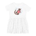 thumbnail image 1 of Inktastic Cute Smiling Valentine's Day Otter with Heart Girls Toddler Dress, 1 of 5