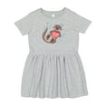 thumbnail image 1 of Inktastic Cute Smiling Valentine's Day Otter with Heart Girls Toddler Dress, 1 of 5