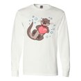 thumbnail image 1 of Inktastic Cute Smiling Valentine's Day Otter with Heart Long Sleeve T-Shirt, 1 of 5